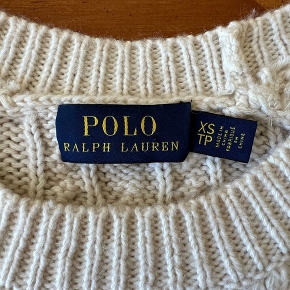Polo Ralph Lauren Cream Cashmere/Wool/Cotton Blend Cable Knit Size XS - Picture 2 of 7
